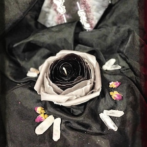 Rose Intention Candle Handmade Beeswax Altar Candle with Herbs