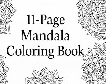 11 Mandala Coloring Pages | Printable Adult Coloring Book | Stress Relief, Relaxation, Mindfulness Art PDF