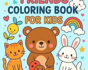 13-Page Cute Animal Coloring Book for Children – Printable PDF Download