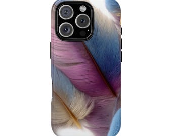 カラフルな羽根模様のスマホケース | ボヘミアンシックなiPhone＆Samsungカバー | 芸術的な自然からインスピレーションを得たデザイン