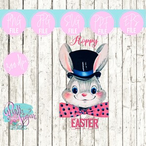 Hoppy Easter | Easter Bunny | Easter | NOT an SVG Cut File | Instant Download |Pdf, Png, Jpg | Easter | Press Image | Clipart | Easter Image