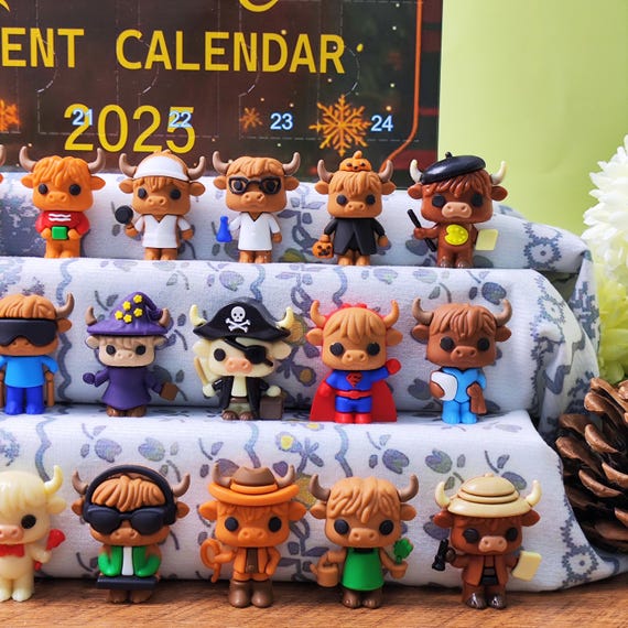 Highland Cow Calendrier De L'Avent 2025 - 24 Jours - Jolie