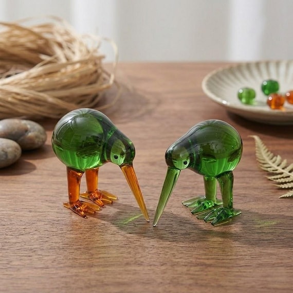 A blown-glass kiwi bird figurine — hyper-specific, New Zealand-proud, and genuinely niche in the best way.