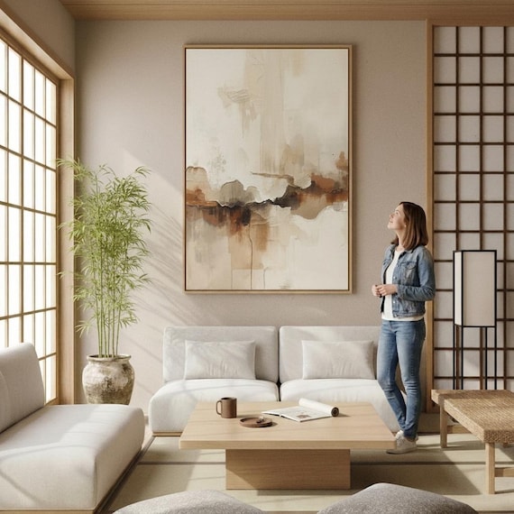 Wabi Sabi Wall Art | Japandi Minimalist Decor | Neutral Abstract Poster | Digital Download Print