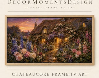 English Cottage Frame Tv Art, Samsung Frame Tv Digital Download, Romantic Cottagecore Wall Art, 4k Floral Tv Art, 16:9 Jpg