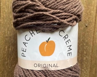 Peaches & Cream Cotton Yarn, Worsted Weight, Dark Taupe, 2.5 oz  Ready to ship