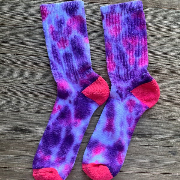 Cotton Tie Dye Crew Socks  One Pair Fits Women's Shoe Size 5-8 Ready To Ship