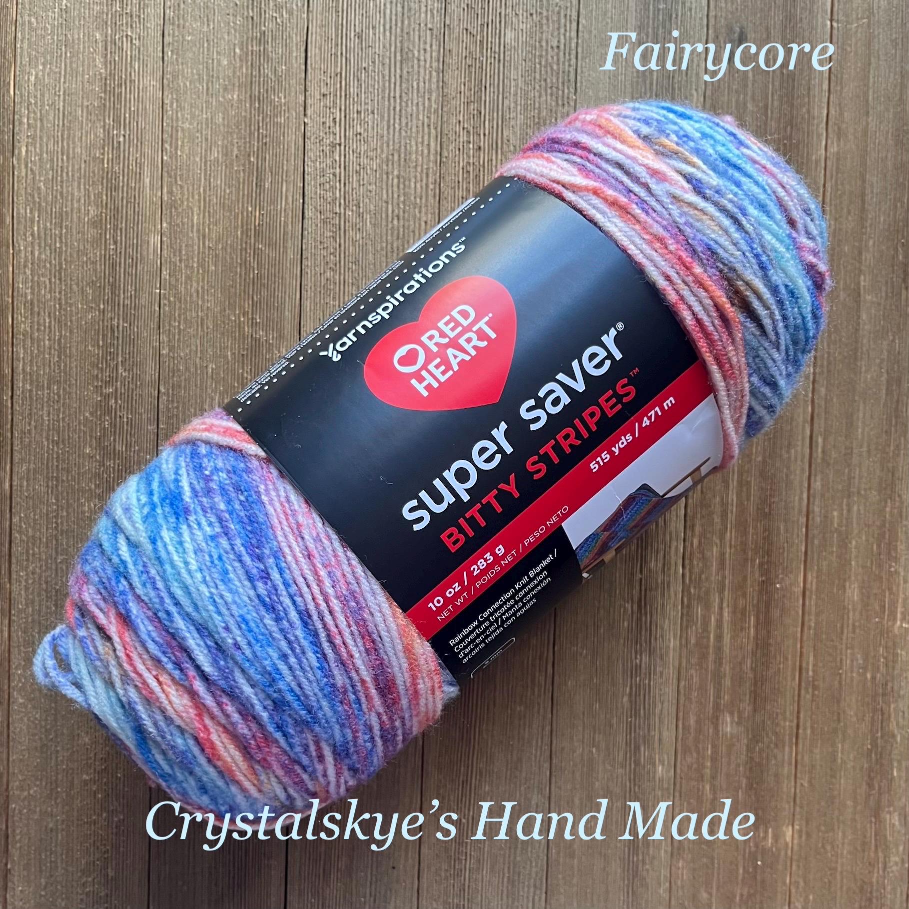Red Heart Super Saver Bitty Stripes , 10 Oz, Fairycore , Ready to