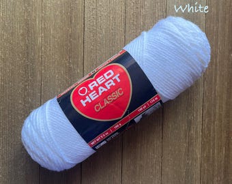 Red Heart Classic Yarn, 3.5 oz, White, Ready to ship