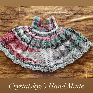 Crocheted Baby Dress 18-24 Month size Crochet baby dress Ready to Ship