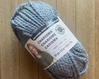 Loops and Threads Charisma 100% Acrylic, Charcoal, 3.5 oz., Bulky Weight  Ready to ship