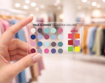 Seasonal Color Analysis Guide – 12 Subseason Palettes, Acrylic Credit Card Size