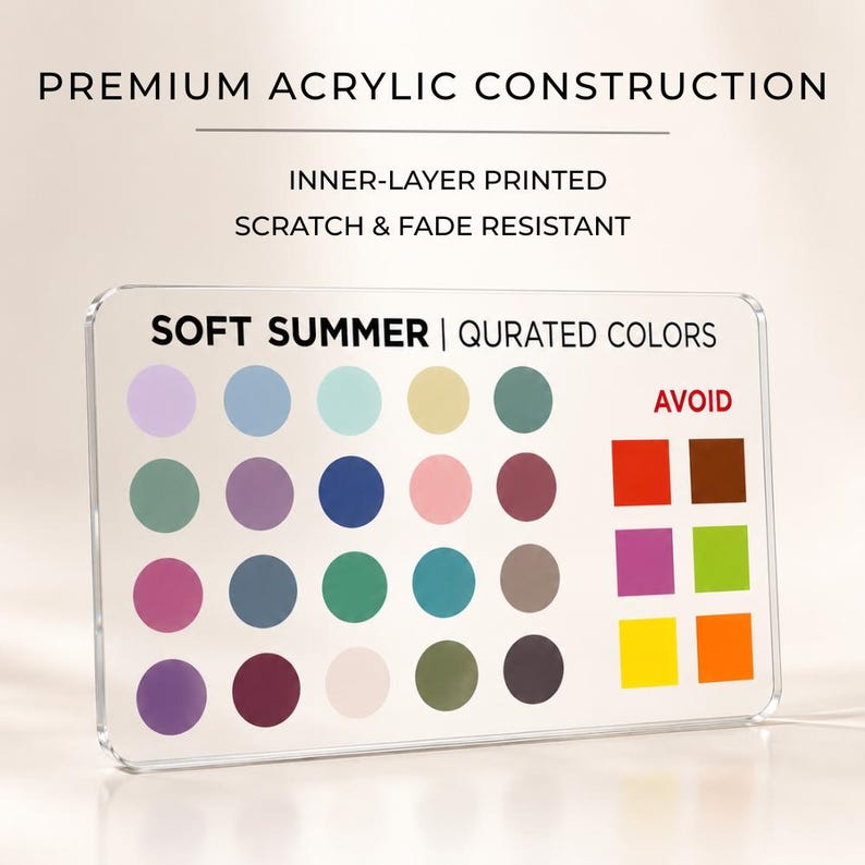 Seasonal Color Analysis Guide – 12 Subseason Palettes, Acrylic Credit ...