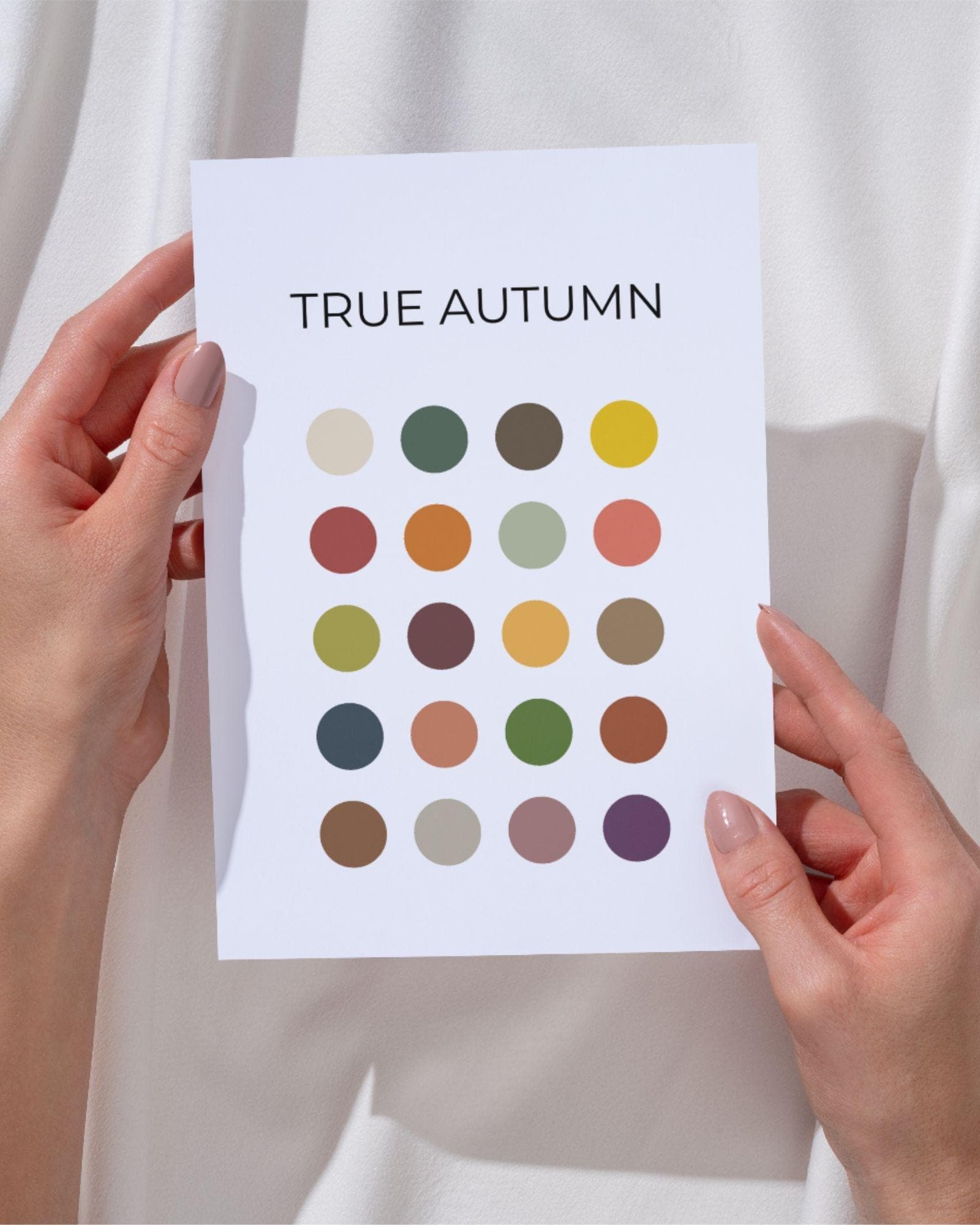 True Autumn Color Palette – Printable 8×10 Digital Download – Seasonal ...