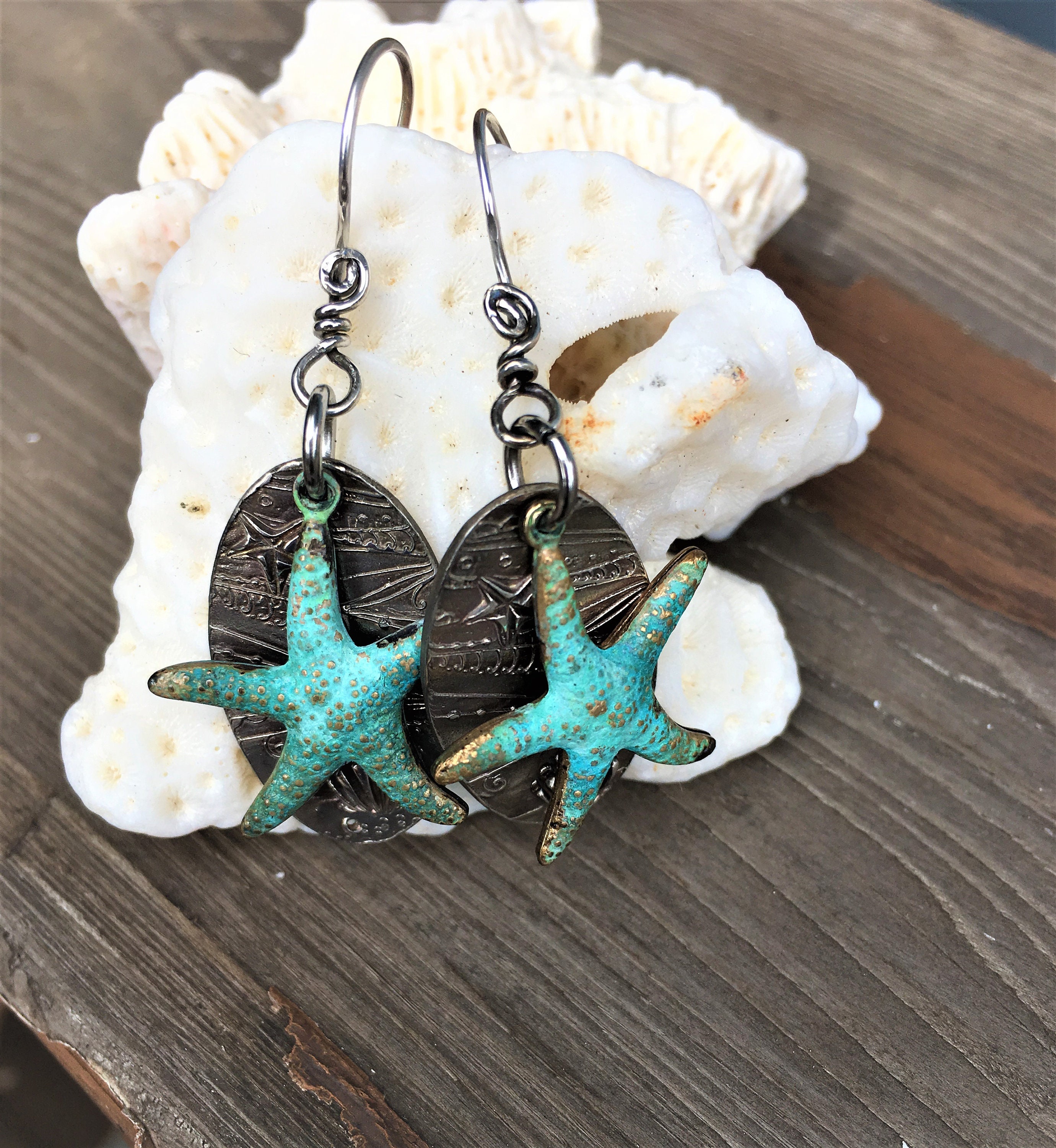 Starfish Earrings Sterling Silver Beach Wear Earrings Vacation