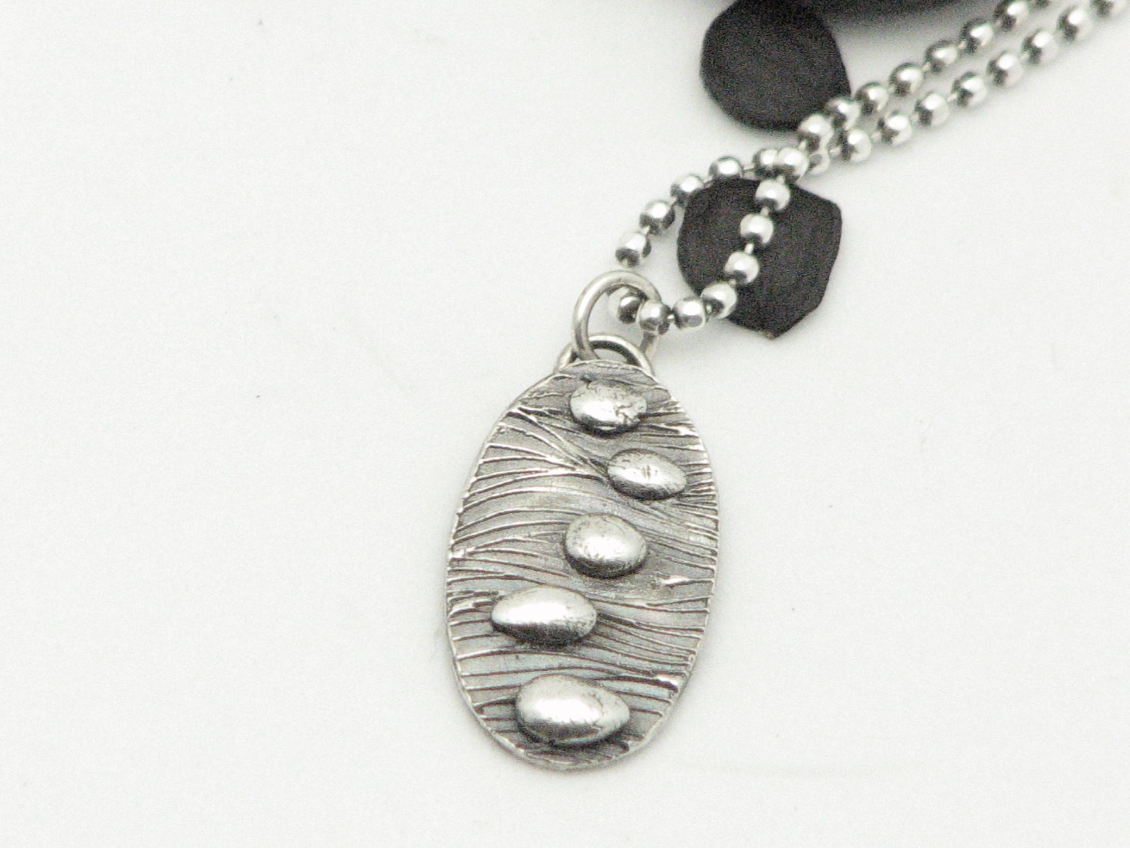 Silver Necklace Rustic Organic Metal Work Jewelry Edgy Modern Zen