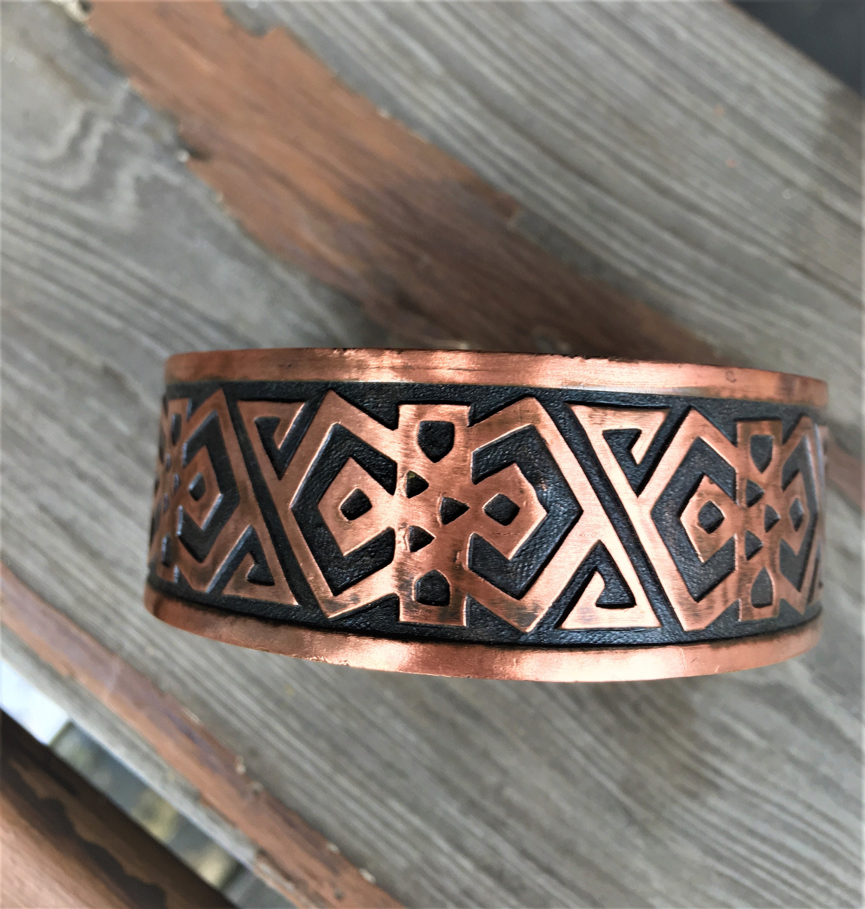Copper Cuff Southwest Rustic Native American Vintage Bracelet Tribal
