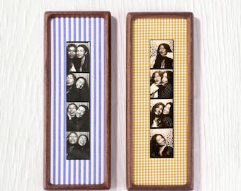 Frame van stof voor photobooth-strips, massief hout, 10 kleuren, cadeau voor mama/papa