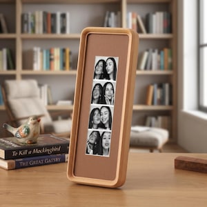 Marco personalizado para fotomatón, madera maciza, 8 colores de paspartú, regalo para fotos en tira