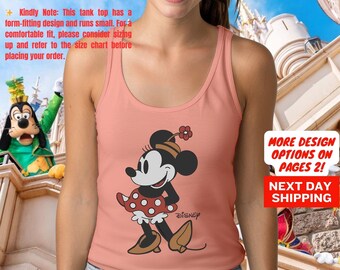 Disney Classic Minnie Mouse Pose Tank Top, Minnie Tank Top, Disneyland Holiday Vacation Tank Top, Disney Retro Tank Top,