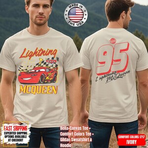 Vintage Lightning McQueen Comfort Colors Shirt, Disney Pixar Cars Shirt, Retro McQueen Graphic Tee, Disney Family Vacation Trip Shirt 2026 image 2