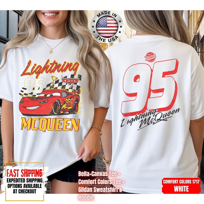 Vintage Lightning McQueen Comfort Colors Shirt, Disney Pixar Cars Shirt, Retro McQueen Graphic Tee, Disney Family Vacation Trip Shirt 2026 image 6