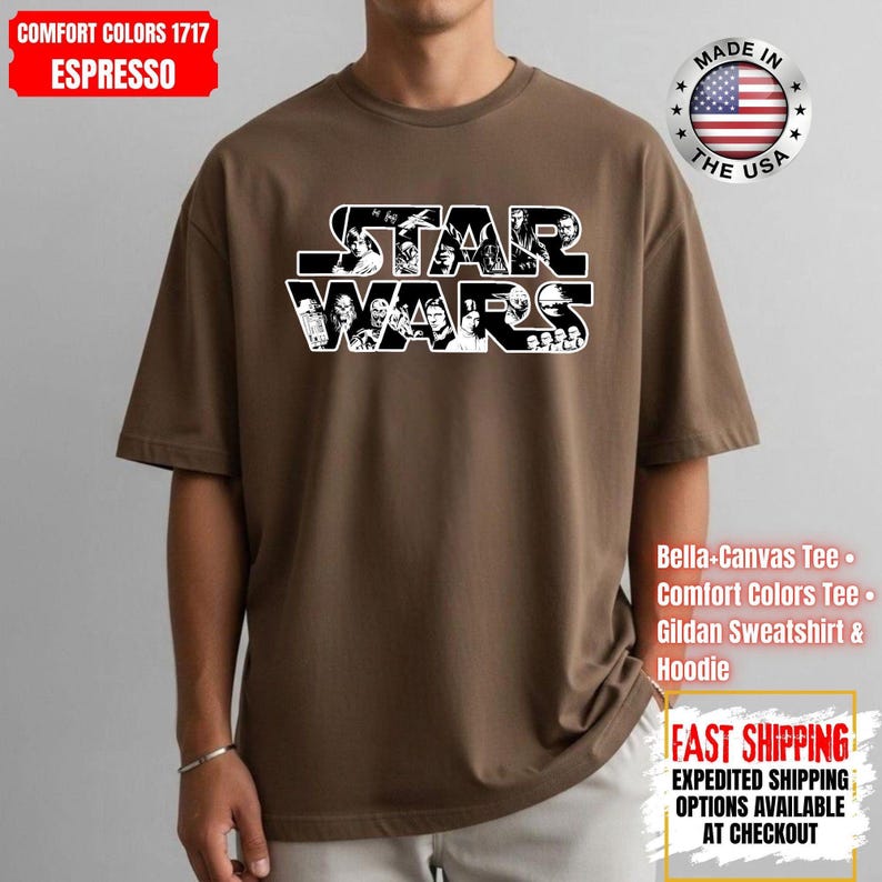 Disney Star Wars Shirt, Mandalorian Sweatshirt, Darth Vader Comfort Colors Shirt, Chewbacca Shirt, Star Jedi Shirt, Luke Skywalker Tee image 13