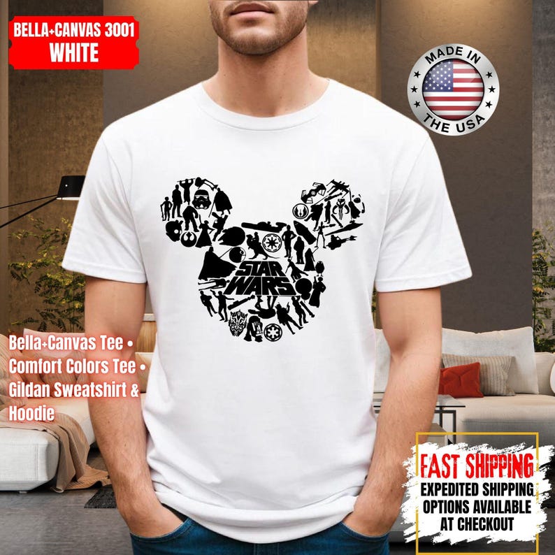 Camiseta Disney Star Wars, sudadera Mandalorian, camiseta de colores cómodos de Darth Vader, camiseta de Chewbacca, camiseta Star Jedi, camiseta de Luke Skywalker imagen 10