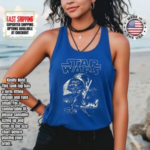 Disney Star Wars Tank Top, Mandalorian Tank Tee, Galaxy's Edge/Darth Vader Women Racerback and Men Tank Top image 12