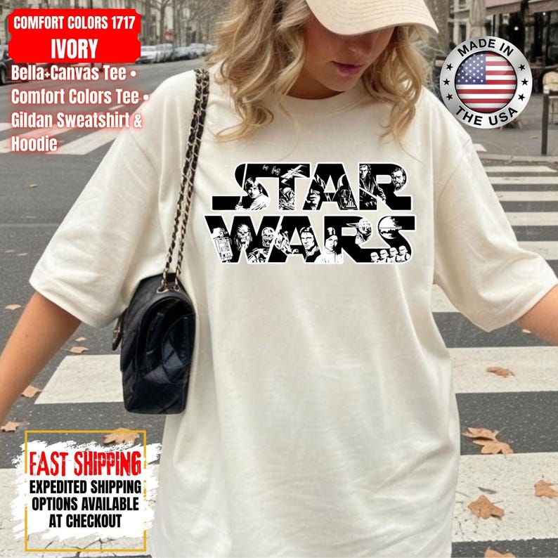 Disney Star Wars Shirt, Mandalorian Sweatshirt, Darth Vader Comfort Colors Shirt, Chewbacca Shirt, Star Jedi Shirt, Luke Skywalker Tee image 10