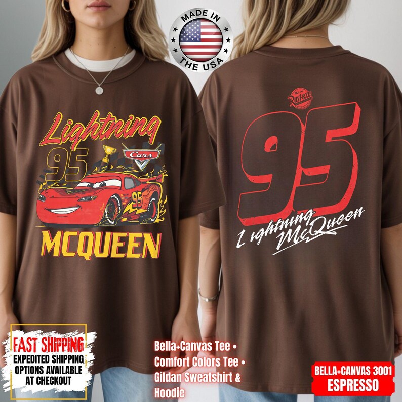 Vintage Lightning McQueen Comfort Colors Shirt, Disney Pixar Cars Shirt, Retro McQueen Graphic Tee, Disney Family Vacation Trip Shirt 2026 image 13
