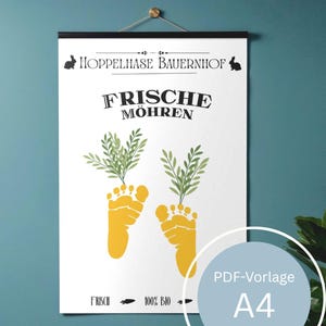 Printable children's room humorous decor baby gift wall art for gifts for mom baby footprint DIY carrots spring PDF file