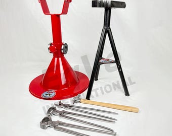 All-in-One Farrier Hoof Trimming Kit – Hoof Stand, Anvil Tripod & Premium Horseshoeing Tools