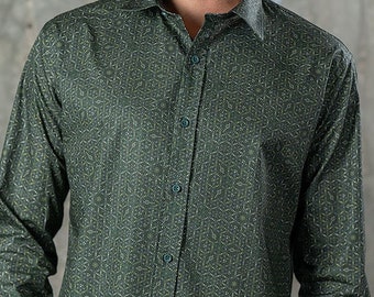 Seed Of Life Button Up Shirt Long Sleeve Men Button Down Sacred Geometry Clothing Christmas Gift For Husband / Boyfriend / Father