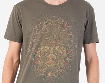Trippy T shirt, Psychedelic Shirt, Trimurti, Festival Shirt, Burning Man, Mens Tshirt, Glow In The Dark, Uv Reactive