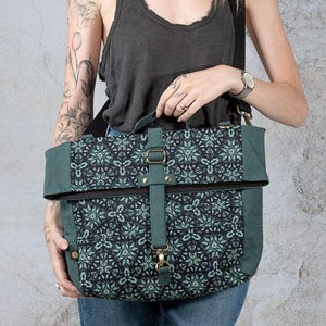 Canvas Messenger Bag For Women- 14.5 inch Laptop Bag- Crossbody Messenger Bag