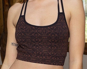 Shipibo Yoga Bra, Soft Bra Top, Cotton Bralette, Sports Bra, Yoga Wear