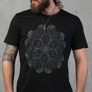 Black T shirt For Men, Mandala Tshirt, Mens T-shirt, Psychedelic, Psy Clothing, Trance, Festival Shirt, Trippy Gift For Him