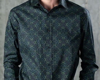 Boho Clothing Mens Shirts Button Down Long Sleeve - Urban Clothing New Age Hipster Street Wear Mens Fashion
