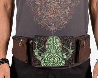 Festival Utility Belt With Pockets- Fanny Pack, Travel Money Pouch, Pocket Belt, Burning Man Festival Hip Belt/Bag- Canvas Pouch Belt