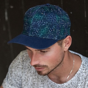 Czapka z cząsteczką LSD, czapka z daszkiem, czapki psychodeliczne, czapki z nadrukiem dla mężczyzn i kobiet, czapka typu trucker FlexFit