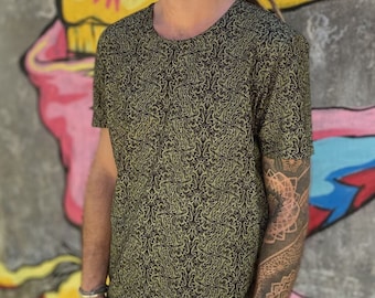 Texturerad t-shirt för män - Festival herr-T-shirt - Psy Trance - Burning Man-kläder - Psykedelisk pojkvänsfödelsedagspresent