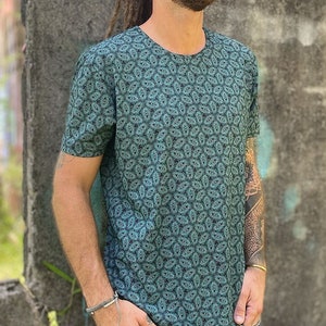 Psychedelic Mens Tshirt Trippy Printed T shirt Psy Trance Festival Visionary Art Burning Man Clothing