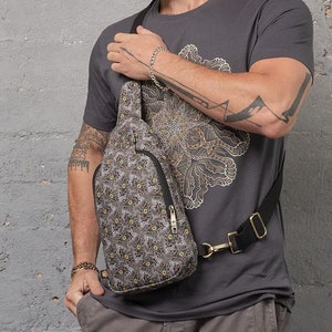 Psychedelic Sling Bag For Men and Women, Crossbody Day Bag, Festival Shoulder Bag