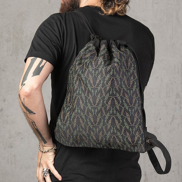 Tribal Bag, Sack Bag, Drawstring Backpack, Festival Bag, Rucksack, Printed Bag, Festival Gear, Sack Pack, Burning Man Bag