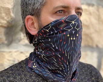 Neck Gaiter Face Mask- Reusable Dust Mask- Psychedelic Festival Mask- Breathable Fabric- Washable Face Mask