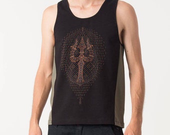 Mens Tank Top Screen Printed Tank Top Yoga Men Psychedelic Clothing Uv Glow Burning Man Festival Wear Sleeveless Shirt