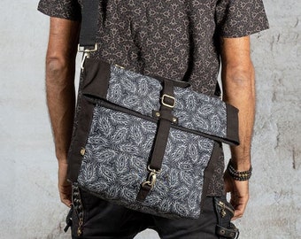 Black Messenger Bag Laptop Carrier Bag for Men Cool Diaper Bag for Women