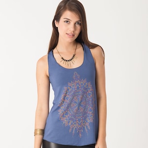 Psychedelic Women Tank Top, Mandala Top, Purple, Red, Yoga Tank Top, Festival Clothing, Psy Trance, Womens Tops, Pixie Top