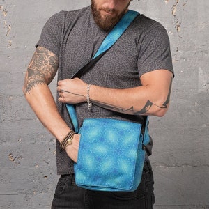 Bolso bandolera psicodélico, bolso de lona unisex, molécula de LSD, bolso de hombro pequeño, Psy Trance Goa, bolso de festival
